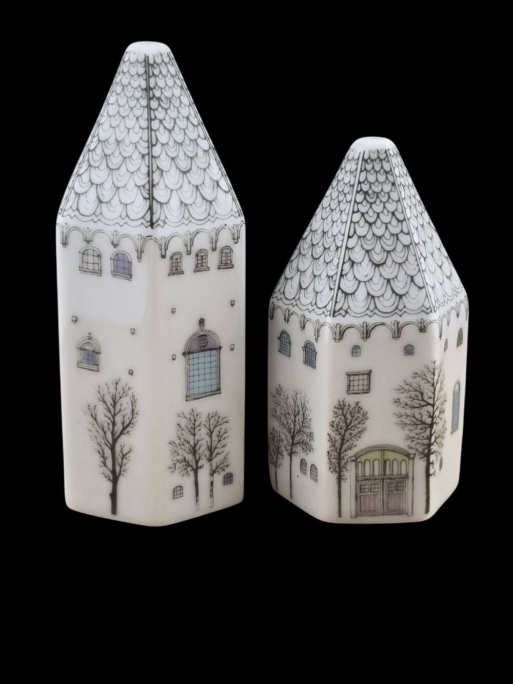 Rosenthal Winter Journey Porcelain Salt & Pepper Shakers Germany Rut Bryk